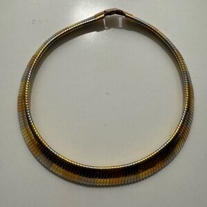 Vintage Tri-Color Omega Tuboga Serpentine Choker Necklace